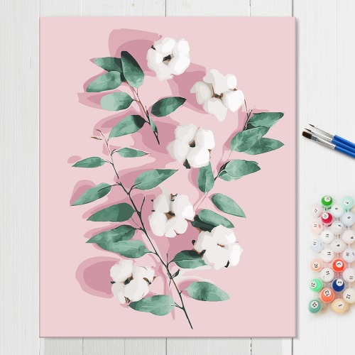 [DIY]21_핑크목화꽃 40x50