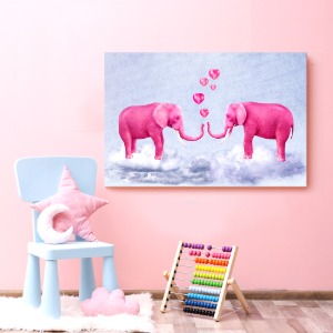구름 위 핑크 코끼리
